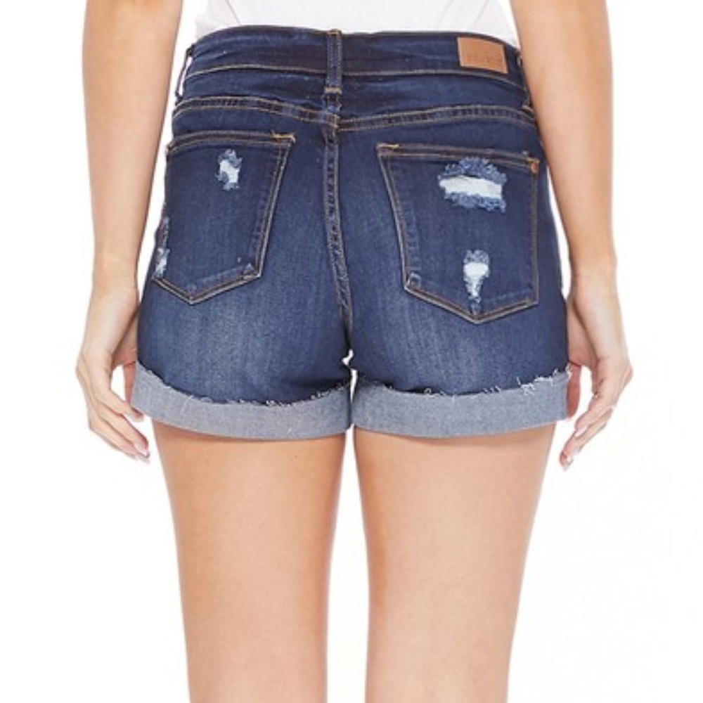 Mid Rise Destroyed Jean Shorts - Picture 4 of 4